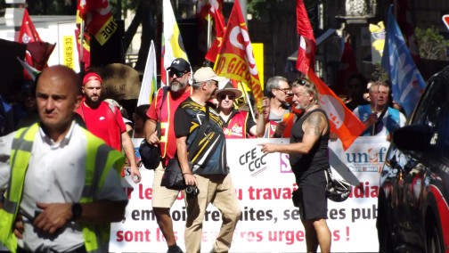 Bordeaux 18 septembre 2025 contre le nouveau gouvernement et la politique menée .